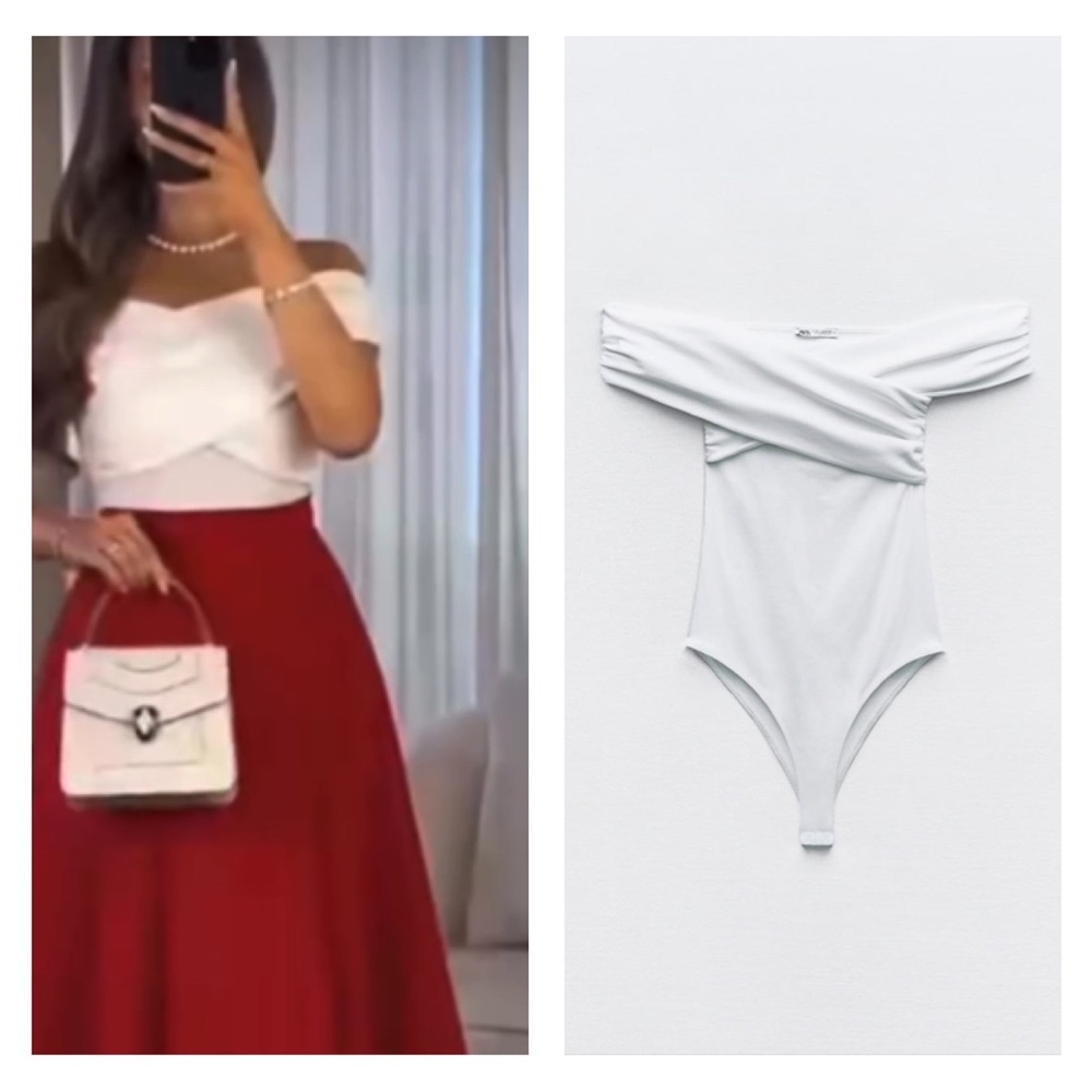 NWT Zara ruched wrap bodysuit